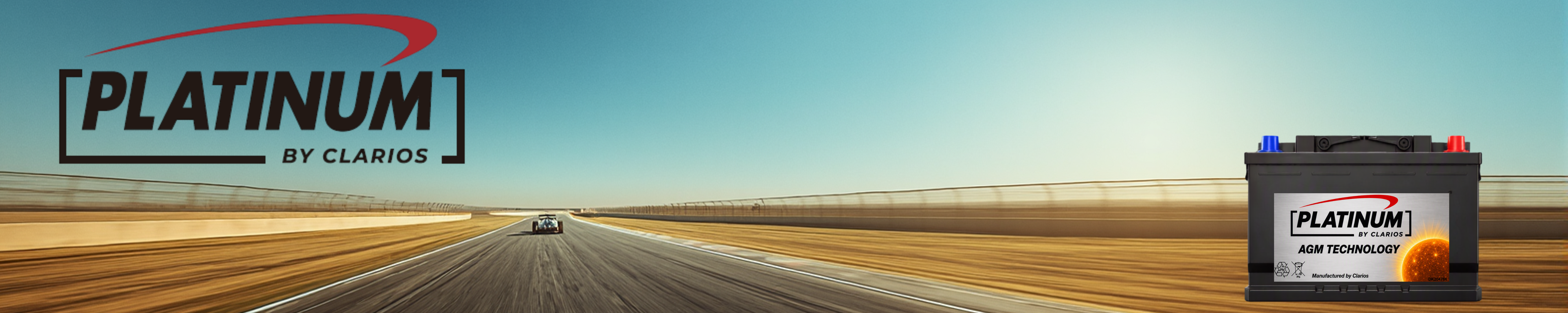 Ultra-Wide Golden Hour Highway Platinum Banner